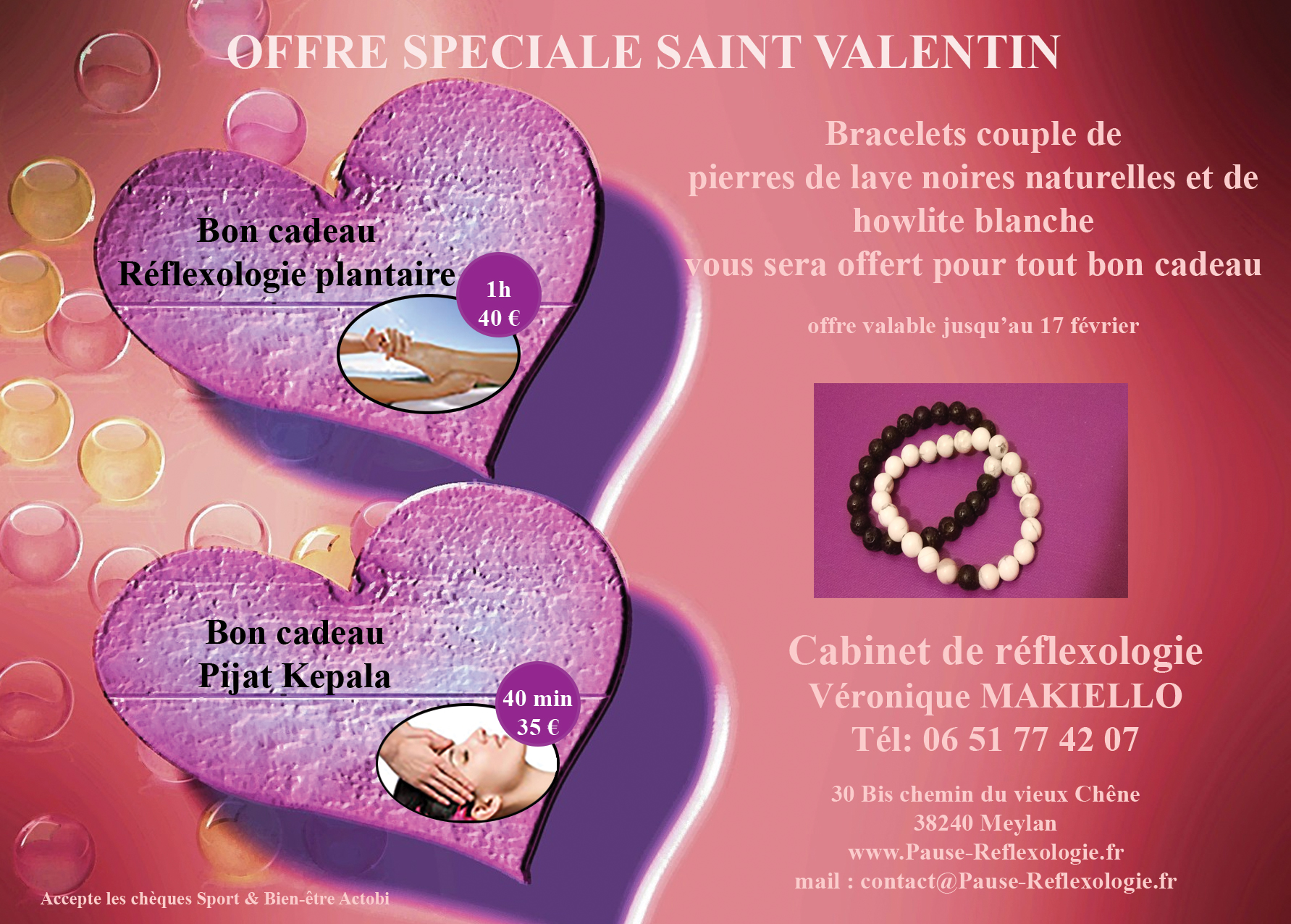 Idée cadeau pour la saint Valentin : réflexologie, massage, détente, relaxation, bien-être à Meylan, près de Grenoble, Isère